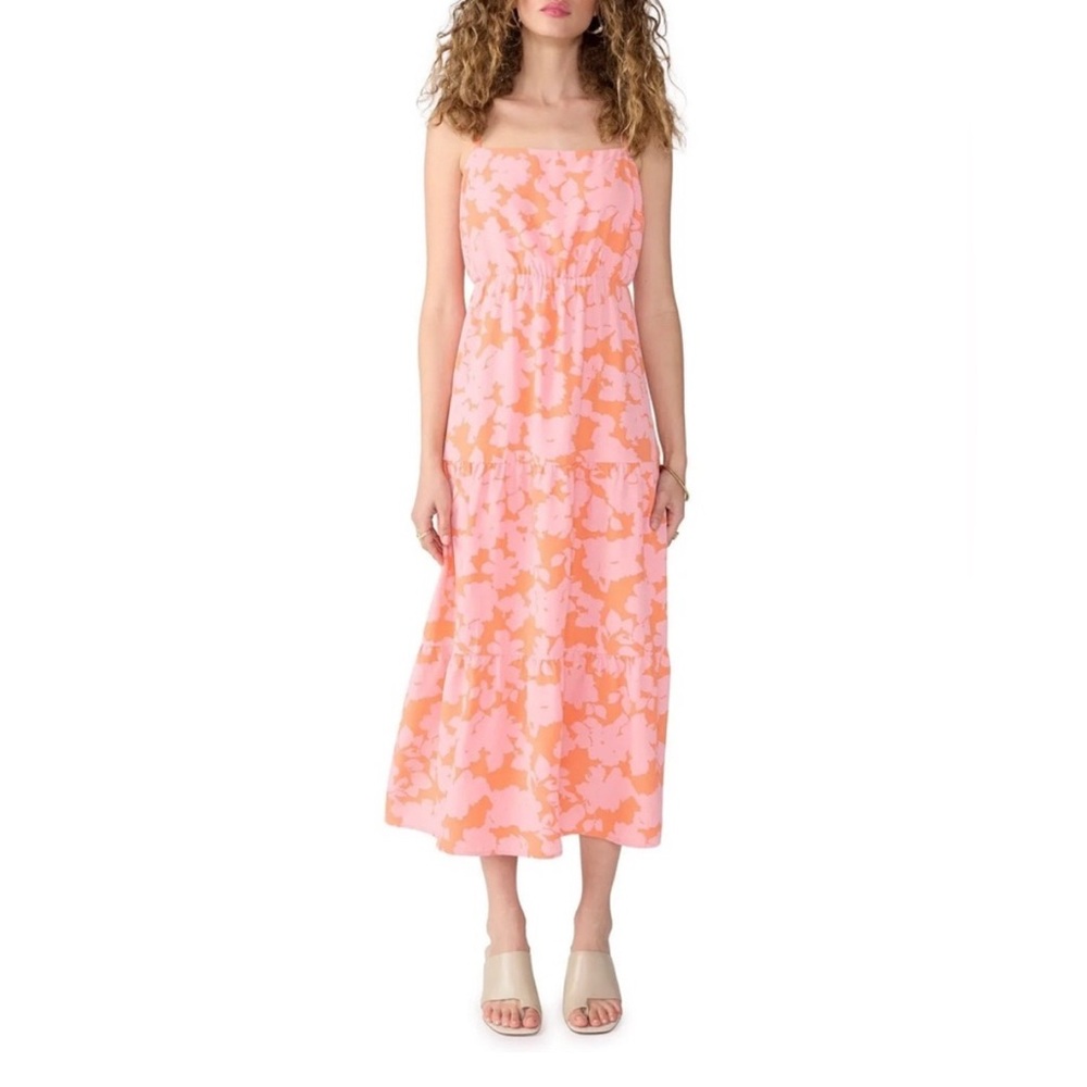 Social Standard $149 Maxi Dress Pink and Orange Sz L in EUC